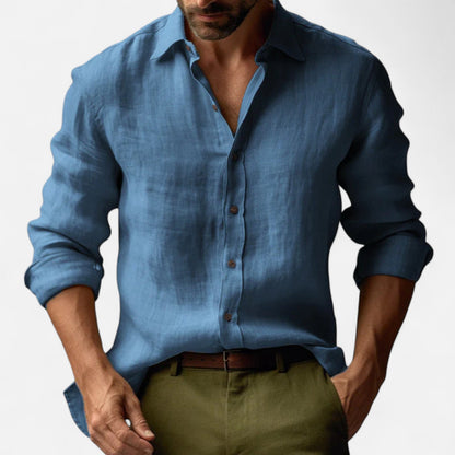 Old Monarchy | Men’s Long Sleeve Vintage Linen Shirt – Premium Heritage-Inspired Style for Refined Casual Wear