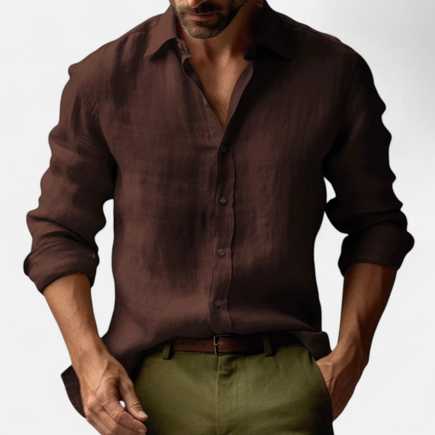 Old Monarchy | Men’s Long Sleeve Vintage Linen Shirt – Premium Heritage-Inspired Style for Refined Casual Wear