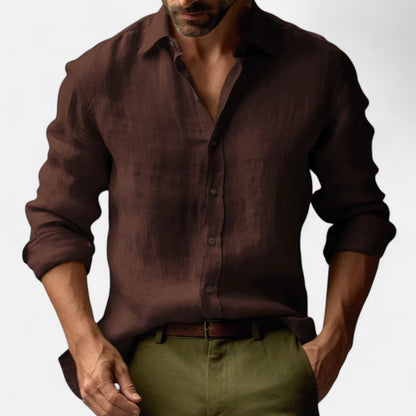 Old Monarchy | Men’s Long Sleeve Vintage Linen Shirt – Premium Heritage-Inspired Style for Refined Casual Wear