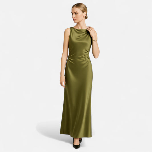 Old Monarchy | Women’s Satin Shapewear Evening Dress – Elegant Summer Silhouette with Built-In Support