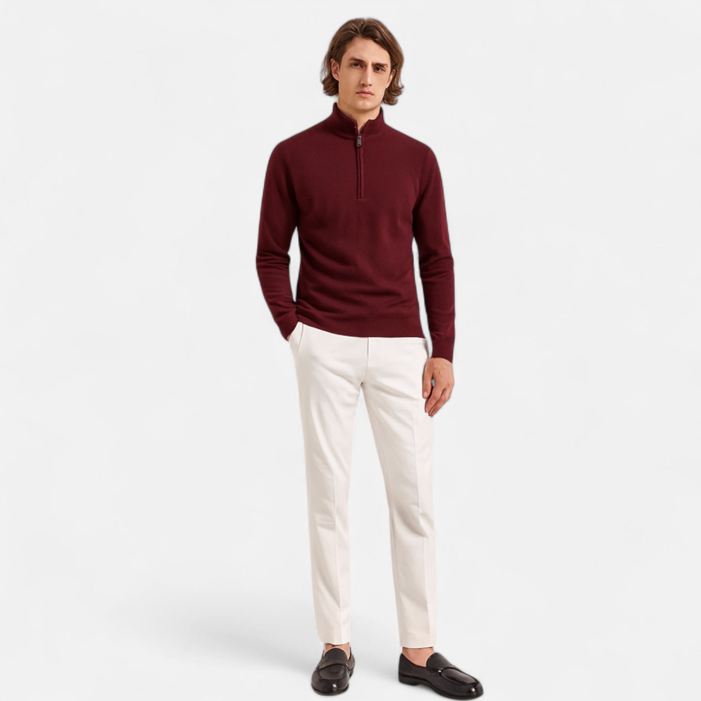 Old Monarchy | Men’s Merino Wool Half Zip Sweater