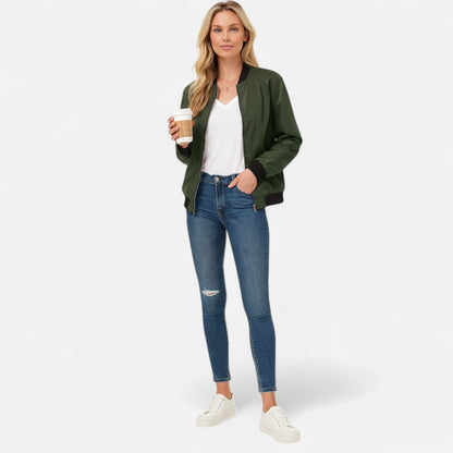 Old Monarchy | Women’s Classic Zip Bomber Jacket