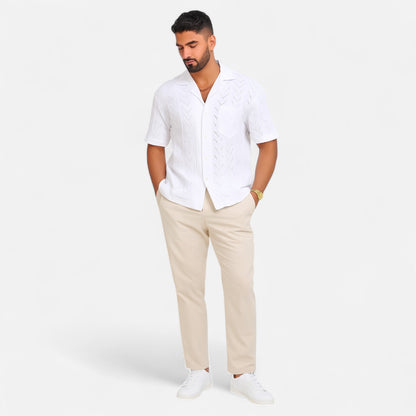 Old Monarchy | Men’s Knitted Shirt – Casual Elegance, Textured Comfort for Refined Daily Wear