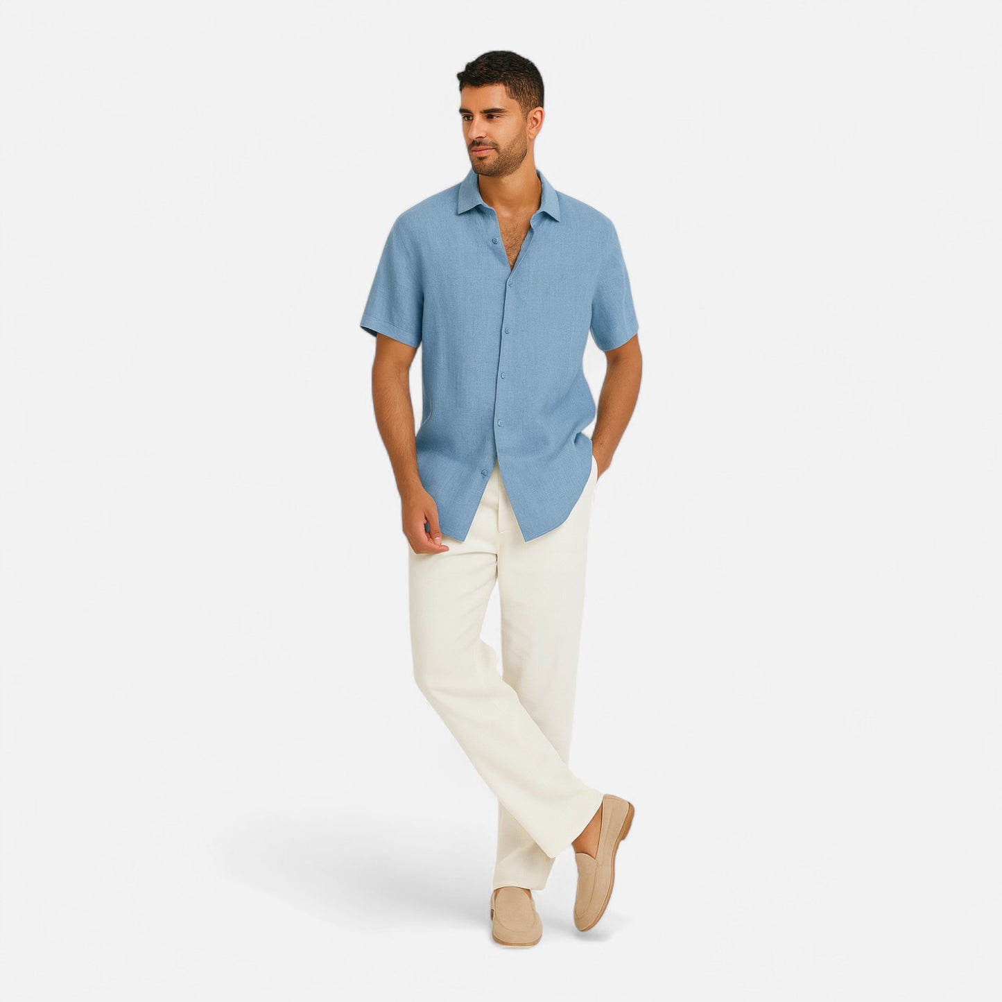 Old Monarchy | Men’s Cotton-Linen Summer Shirt – Lightweight Breathability, Timeless Warm-Weather Style