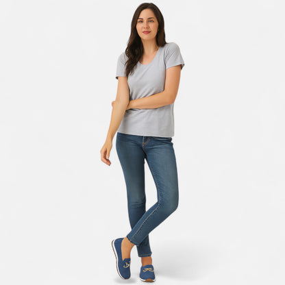 Old Monarchy | Women’s Lightweight Slip-On Loafers – Breathable Elegance with Gold-Tone Detailing