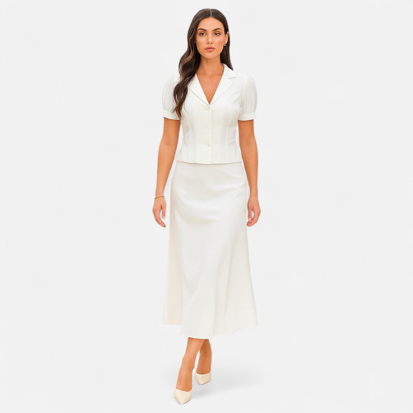 Old Monarchy | Women’s Pearl Two-Piece Set – Coordinated Elegance for Office, Occasions & Refined Daily Wear