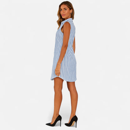Old Monarchy | Women’s Striped Shirt Dress – Lightweight Grace, Tailored Ease for All-Day Elegance