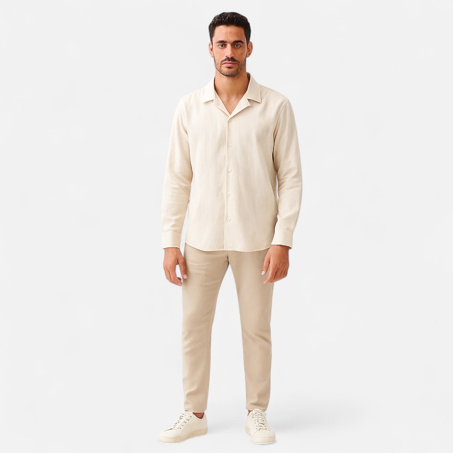 Old Monarchy | Men’s Everyday Shirt in Beige – Effortless Neutral, Tailored Comfort for Daily Wear