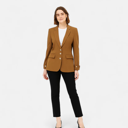 Old Monarchy | Women’s Structured H-Silhouette Blazer – Tailored Elegance with Notch Lapel for Professional & Occasion Wear