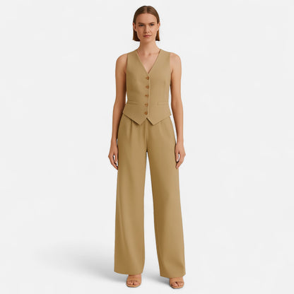 Old Monarchy | Women’s Sleeveless Two-Piece Set – Premium Co-Ord Elegance for Sophisticated Casual & Modern Classic Dressing