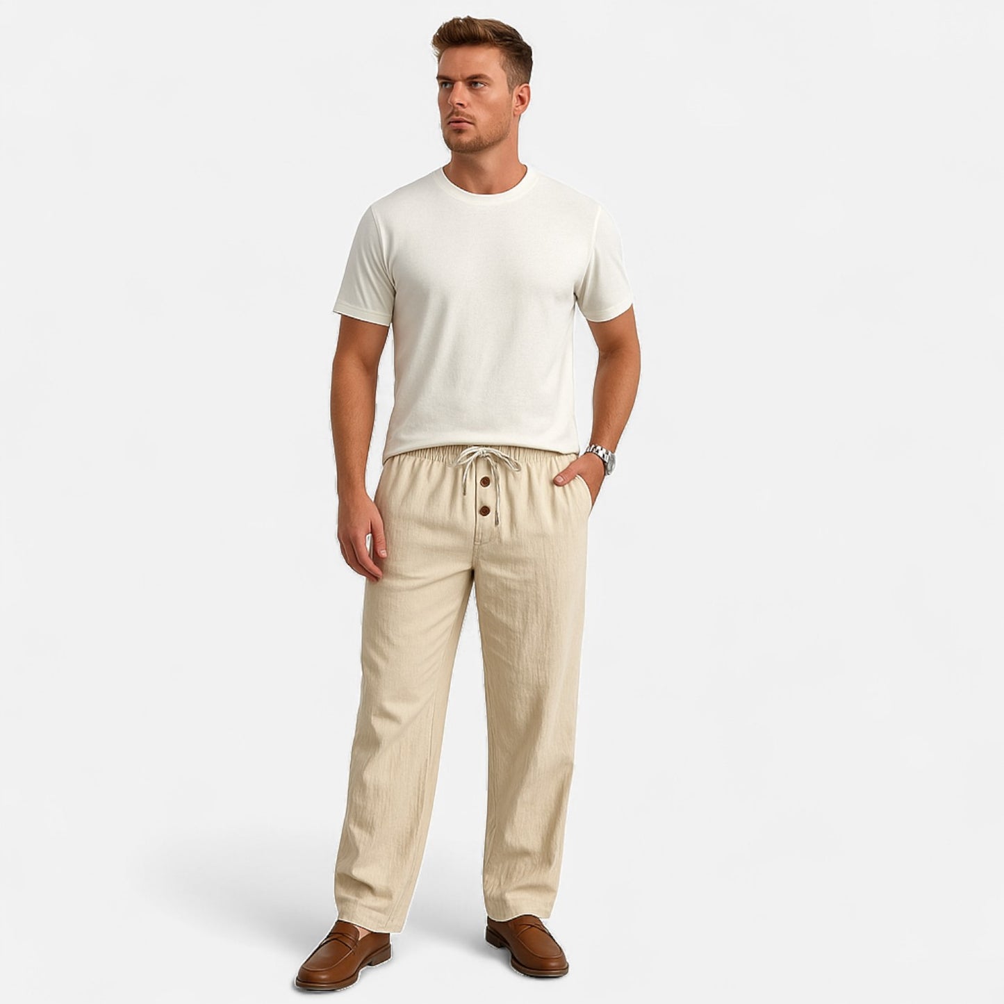 Old Monarchy | Men’s Linen Drawstring Trousers – Breathable Summer Comfort, Effortless Casual Style