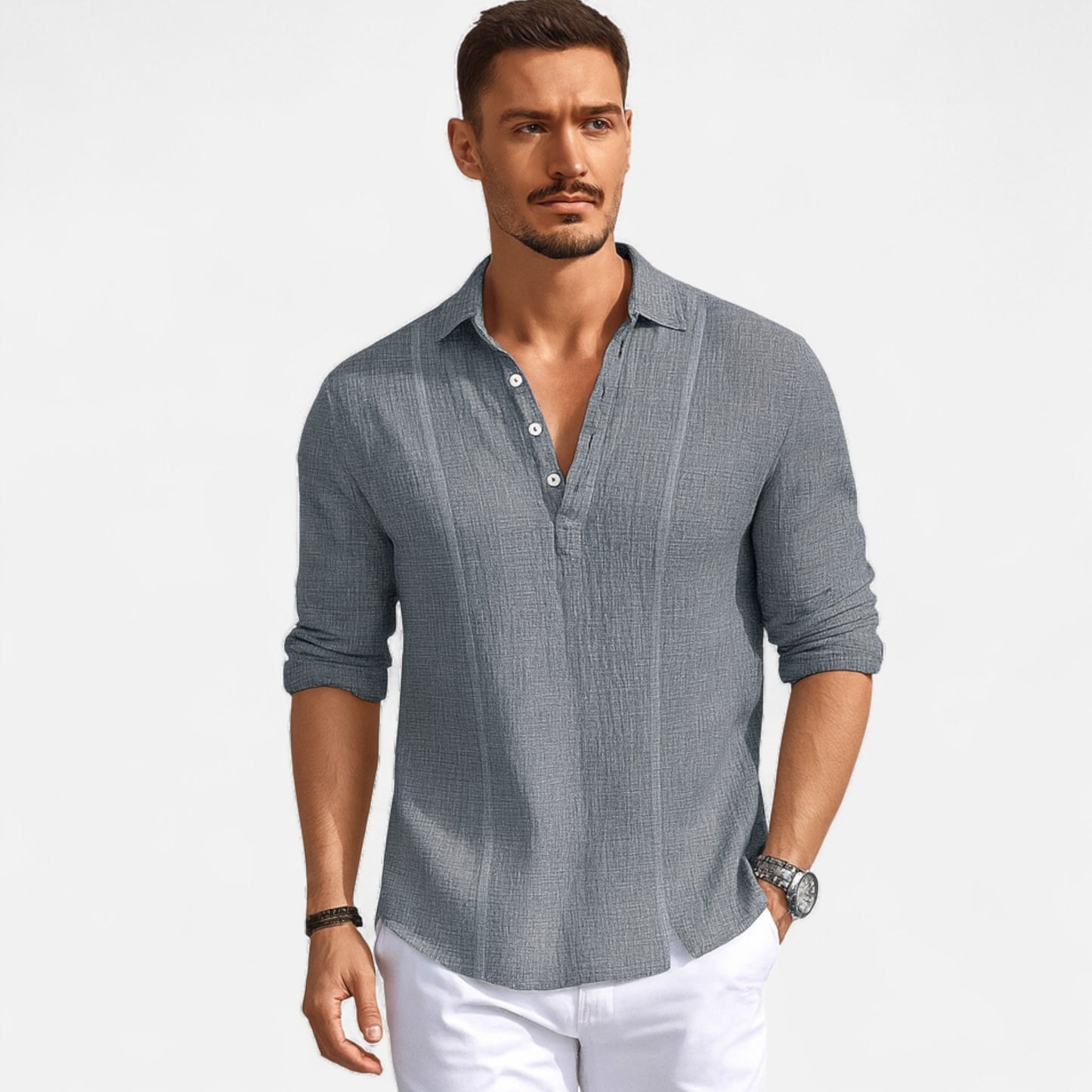 Old Monarchy | Men’s Linen Polo Shirt – Lightweight Sophistication, Refined Everyday Elegance