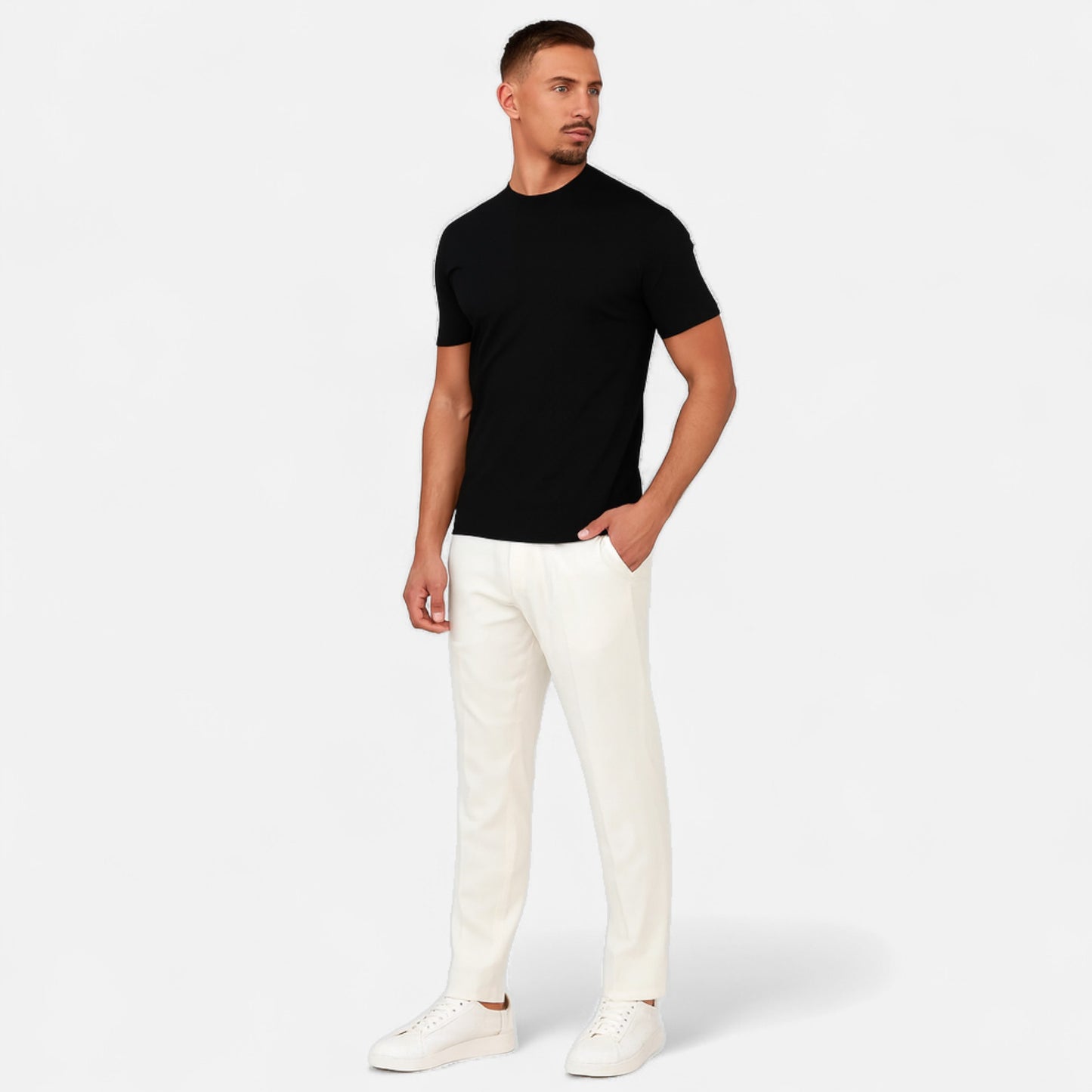 Old Monarchy | Men’s Shiny Cotton T-Shirt – Polished Comfort, Contemporary Refinement