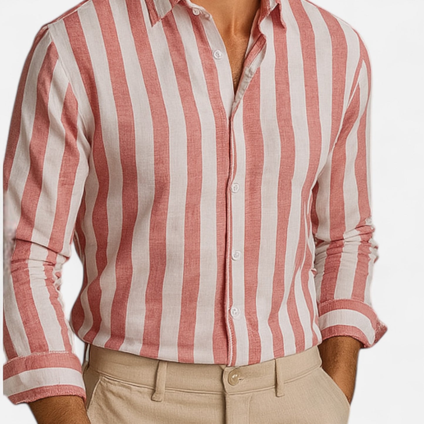 Old Monarchy | Men’s Striped Button-Up Shirt – Tailored Sophistication, Effortless Everyday Elegance