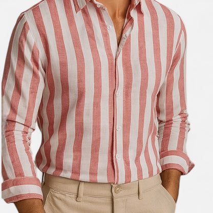 Old Monarchy | Men’s Striped Button-Up Shirt – Tailored Sophistication, Effortless Everyday Elegance