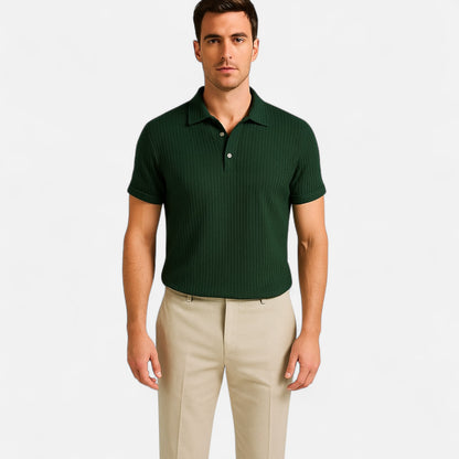 Old Monarchy | Men's Waffle Knit Polo Shirt – Textured Comfort, Contemporary Structure