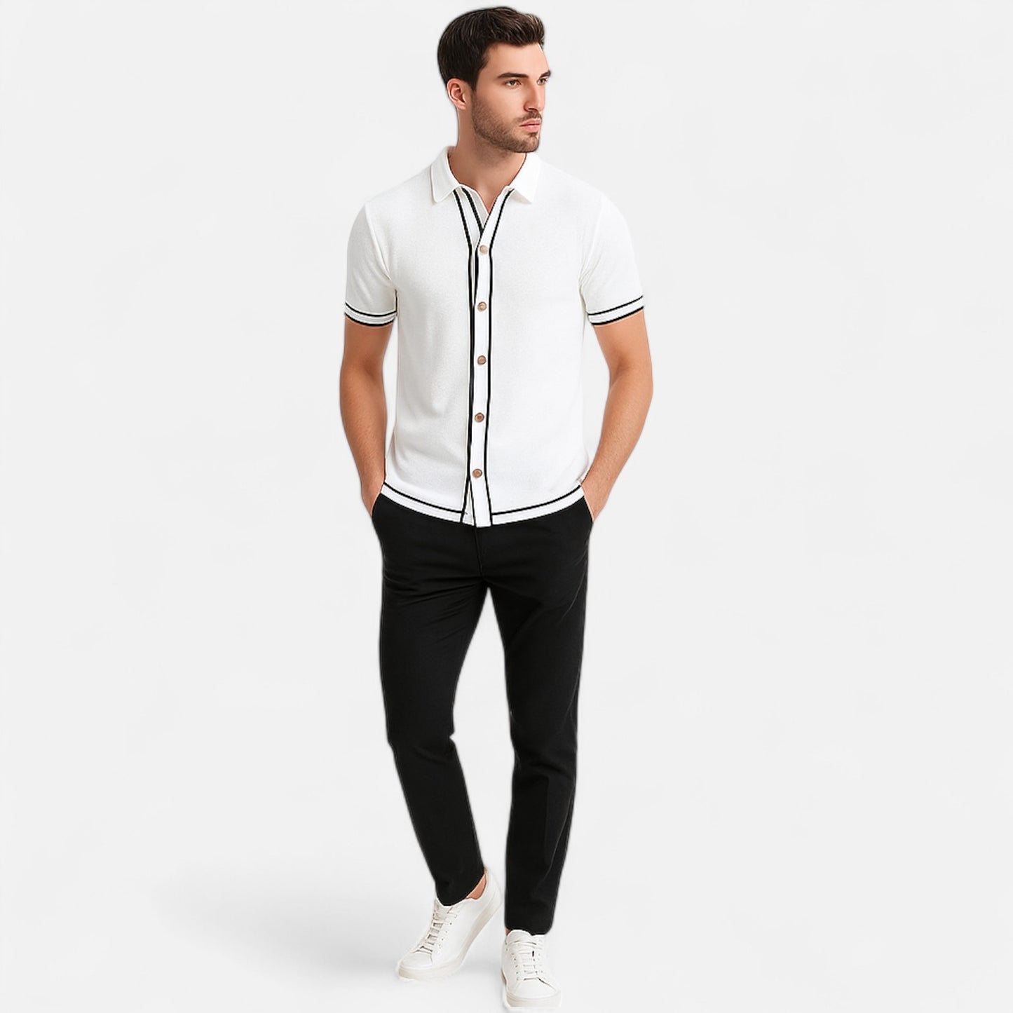 Old Monarchy | Men's Retro Knit Striped Polo