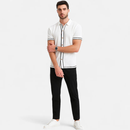 Old Monarchy | Men's Retro Knit Striped Polo