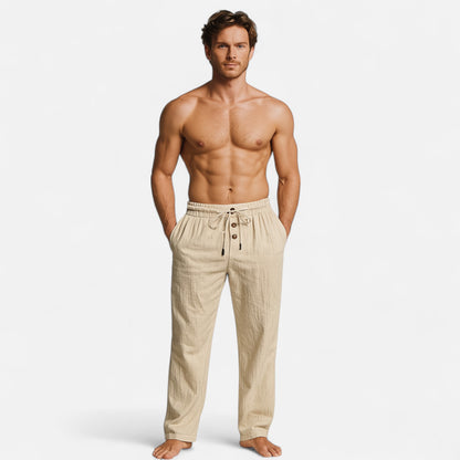 Old Monarchy | Men's Linen Drawstring Trousers – Breathable Summer Comfort, Effortless Casual Style