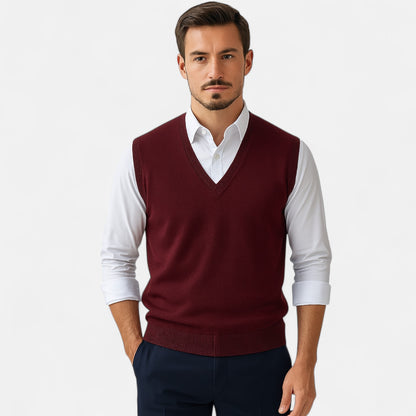 Old Monarchy | Men's Sleeveless V-Neck Pullover – Relaxed Elegance, Lightweight Comfort
