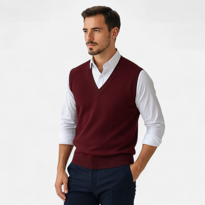 Old Monarchy | Men's Sleeveless V-Neck Pullover – Relaxed Elegance, Lightweight Comfort