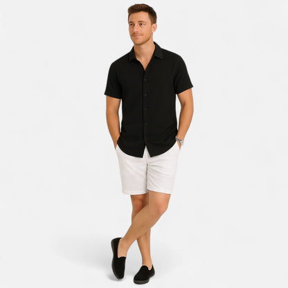 Old Monarchy | Men's Linen Short Sleeve Polo – Lightweight Sophistication, Summer Refinement