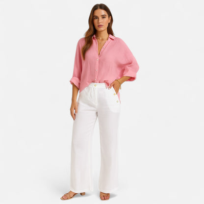 Old Monarchy | Women's Summer Linen Shirt – Effortless Grace, Breathable Elegance