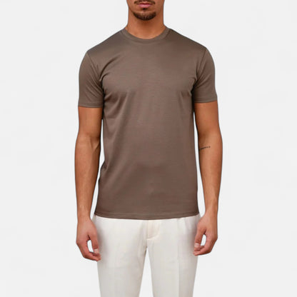 Old Monarchy | Men’s Shiny Cotton T-Shirt – Polished Comfort, Contemporary Refinement