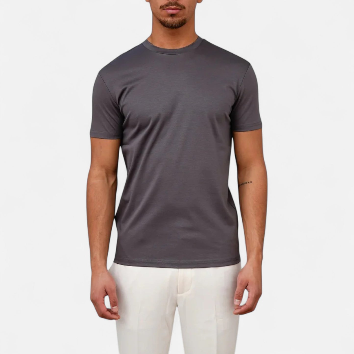 Old Monarchy | Men’s Shiny Cotton T-Shirt – Polished Comfort, Contemporary Refinement