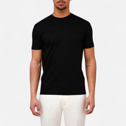 Old Monarchy | Men’s Shiny Cotton T-Shirt – Polished Comfort, Contemporary Refinement