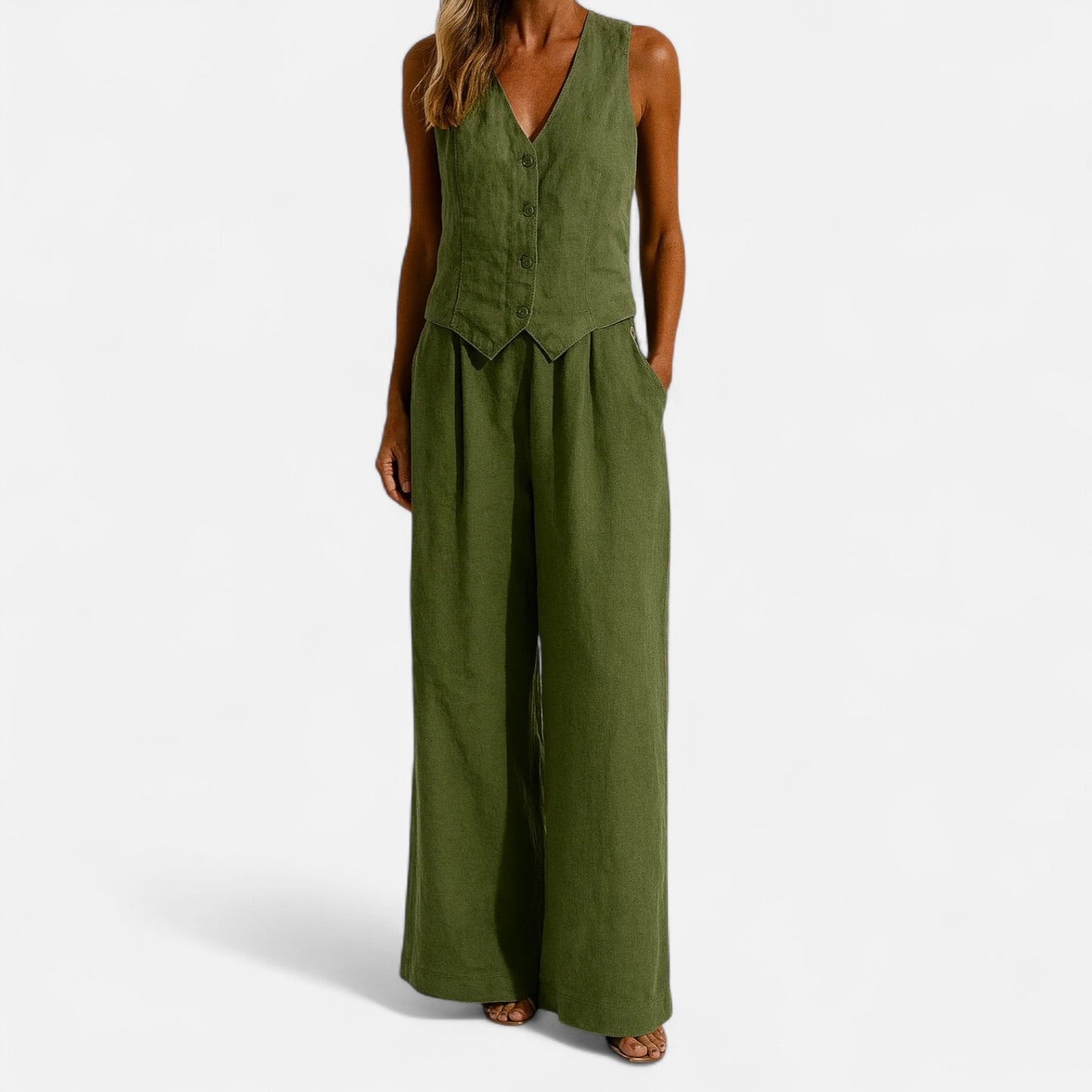 Old Monarchy | Women’s Sleeveless Two-Piece Set – Premium Co-Ord Elegance for Sophisticated Casual & Modern Classic Dressing