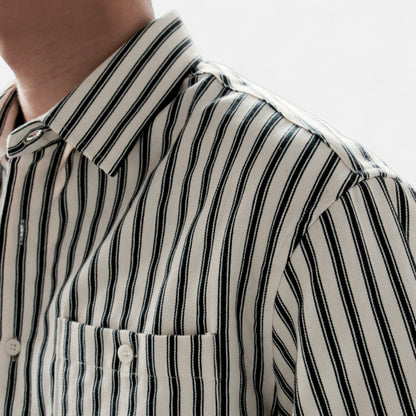 Old Monarchy | Men's Striped Long Sleeve Shirt – Lightweight Summer Layers, Classic Coastal Style
