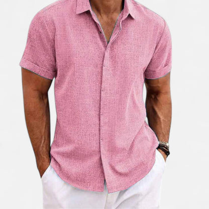 Old Monarchy | Men's Linen Short Sleeve Polo – Lightweight Sophistication, Summer Refinement