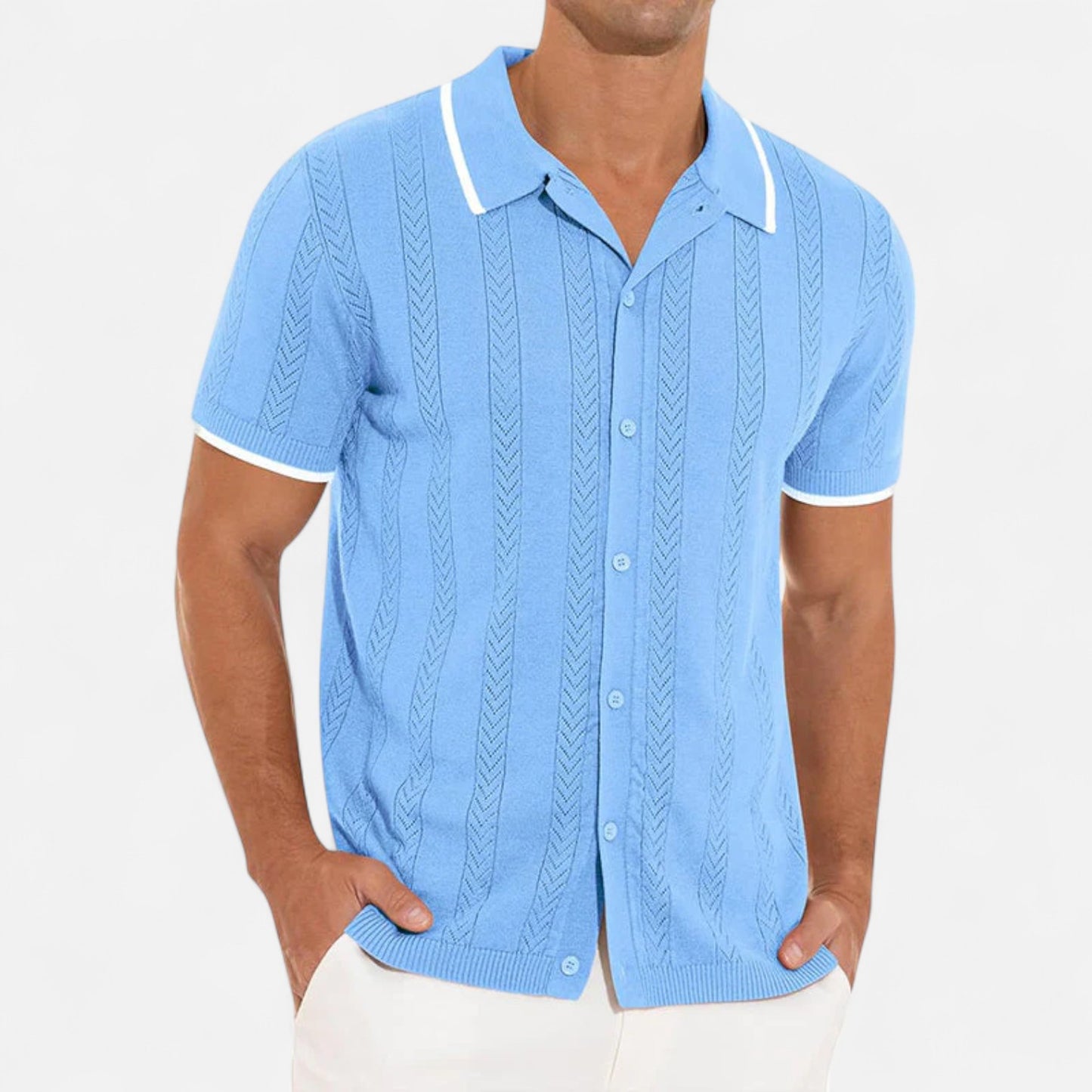 Old Monarchy | Men’s Knitted Polo Collar Shirt – Button-Up Sophistication with Refined Everyday Comfort