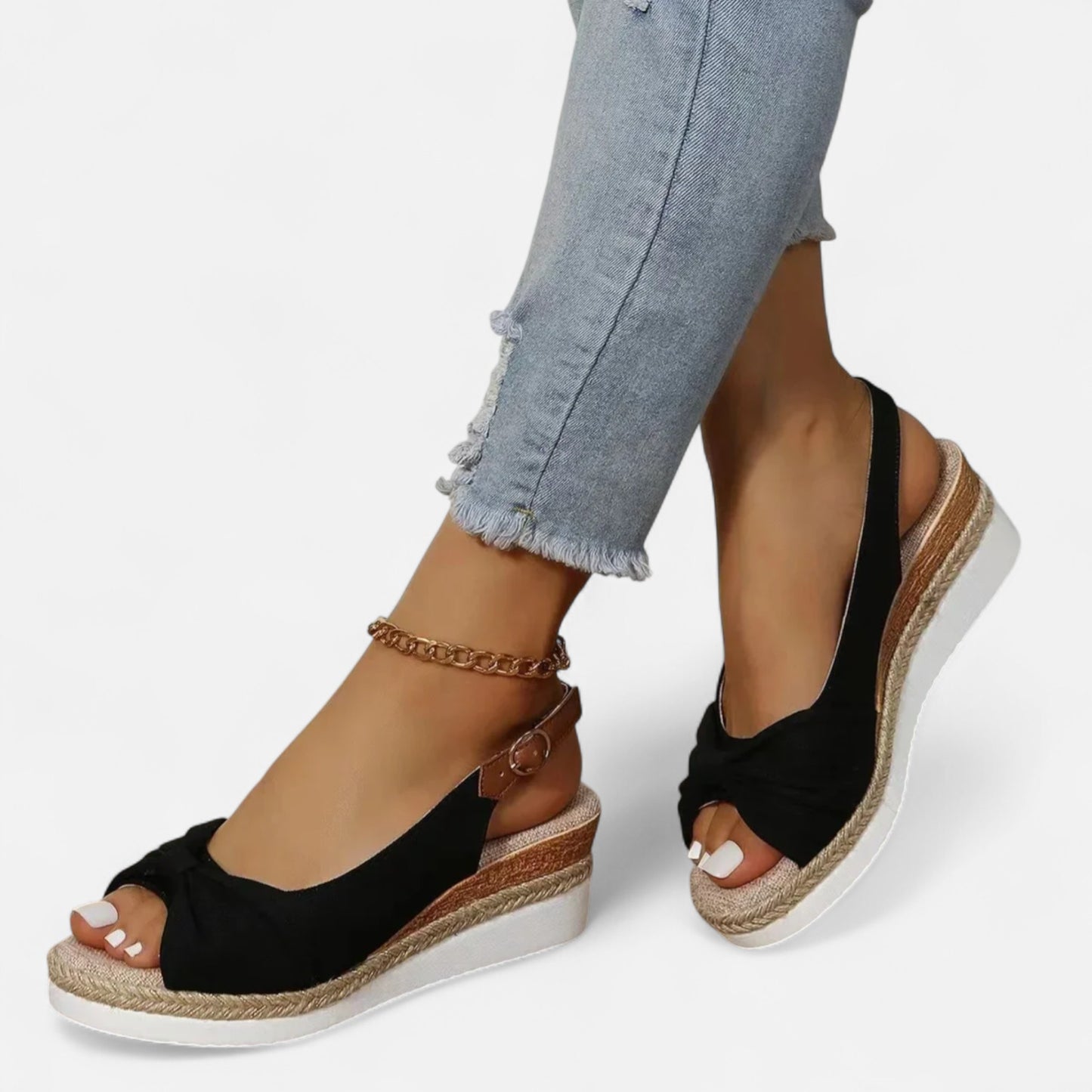 Old Monarchy | Women’s Wedge Sandals – Strapped Elegance, Woven Summer Height