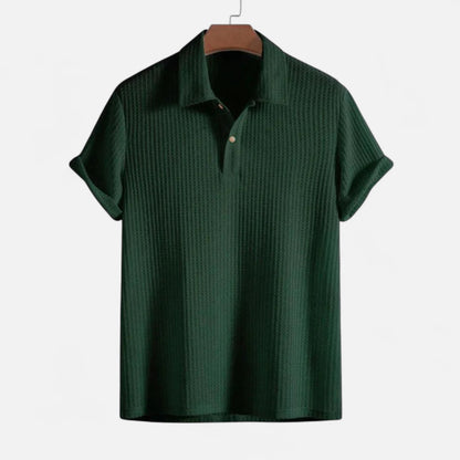 Old Monarchy | Men's Waffle Knit Polo Shirt – Textured Comfort, Contemporary Structure