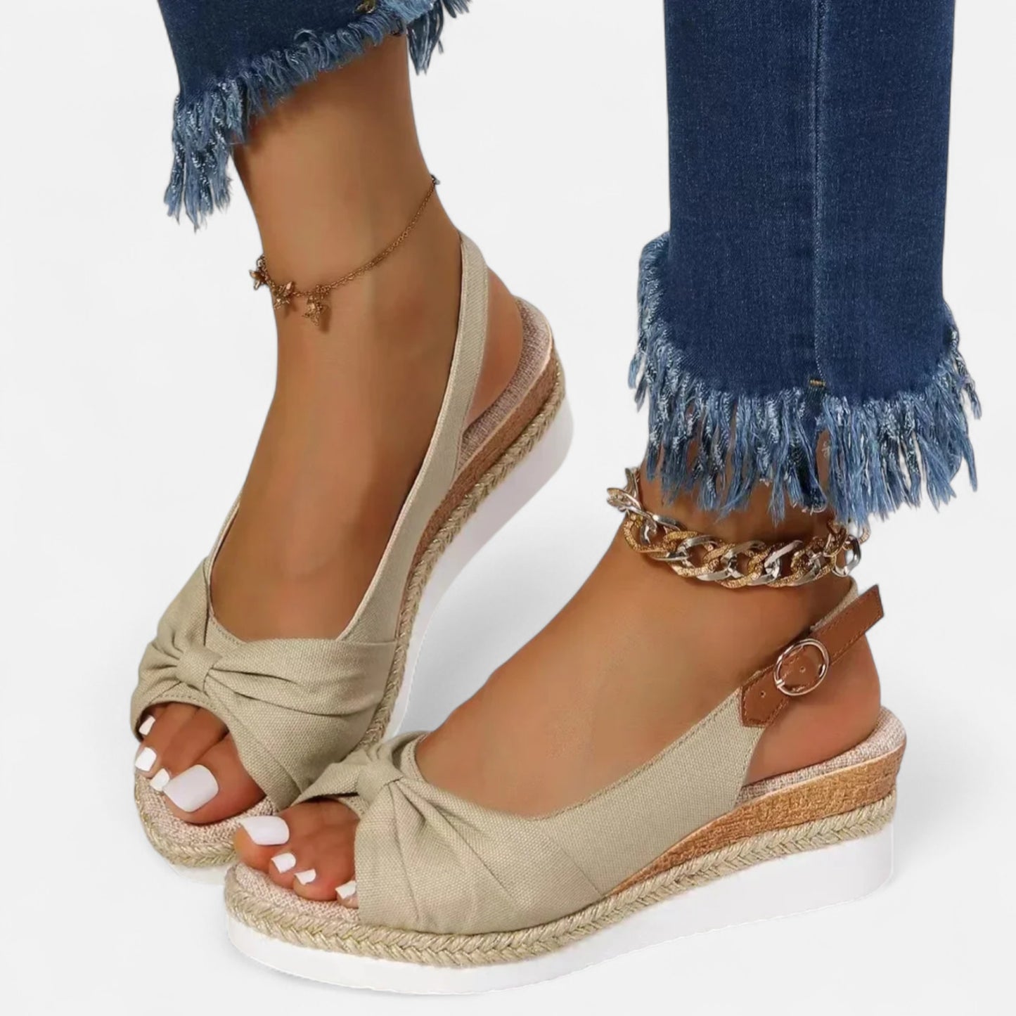 Old Monarchy | Women’s Wedge Sandals – Strapped Elegance, Woven Summer Height