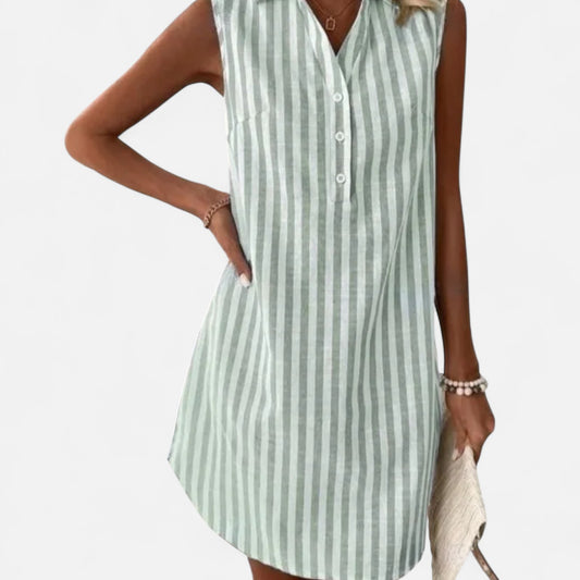Old Monarchy | Women’s Striped Shirt Dress – Lightweight Grace, Tailored Ease for All-Day Elegance