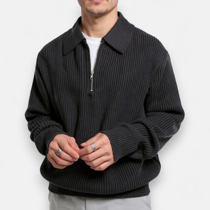 Old Monarchy | Men’s Half-Zip Sweater – Vintage-Inspired Comfort with Modern Ease