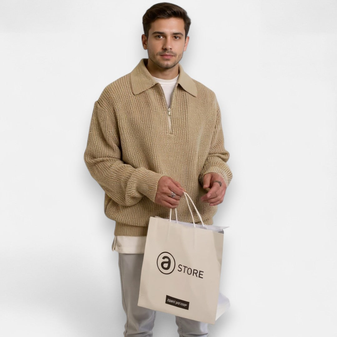 Old Monarchy | Men’s Half-Zip Sweater – Vintage-Inspired Comfort with Modern Ease