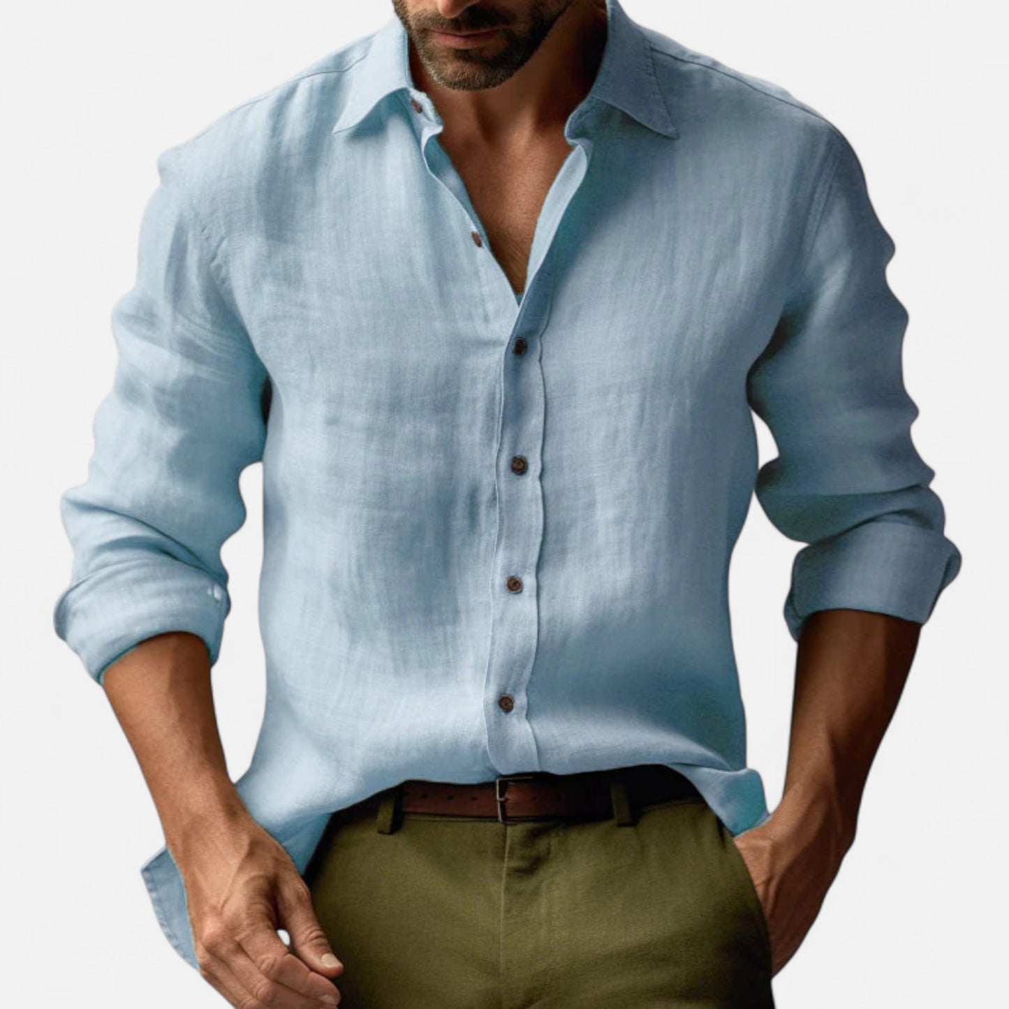 Old Monarchy | Men’s Long Sleeve Vintage Linen Shirt – Premium Heritage-Inspired Style for Refined Casual Wear