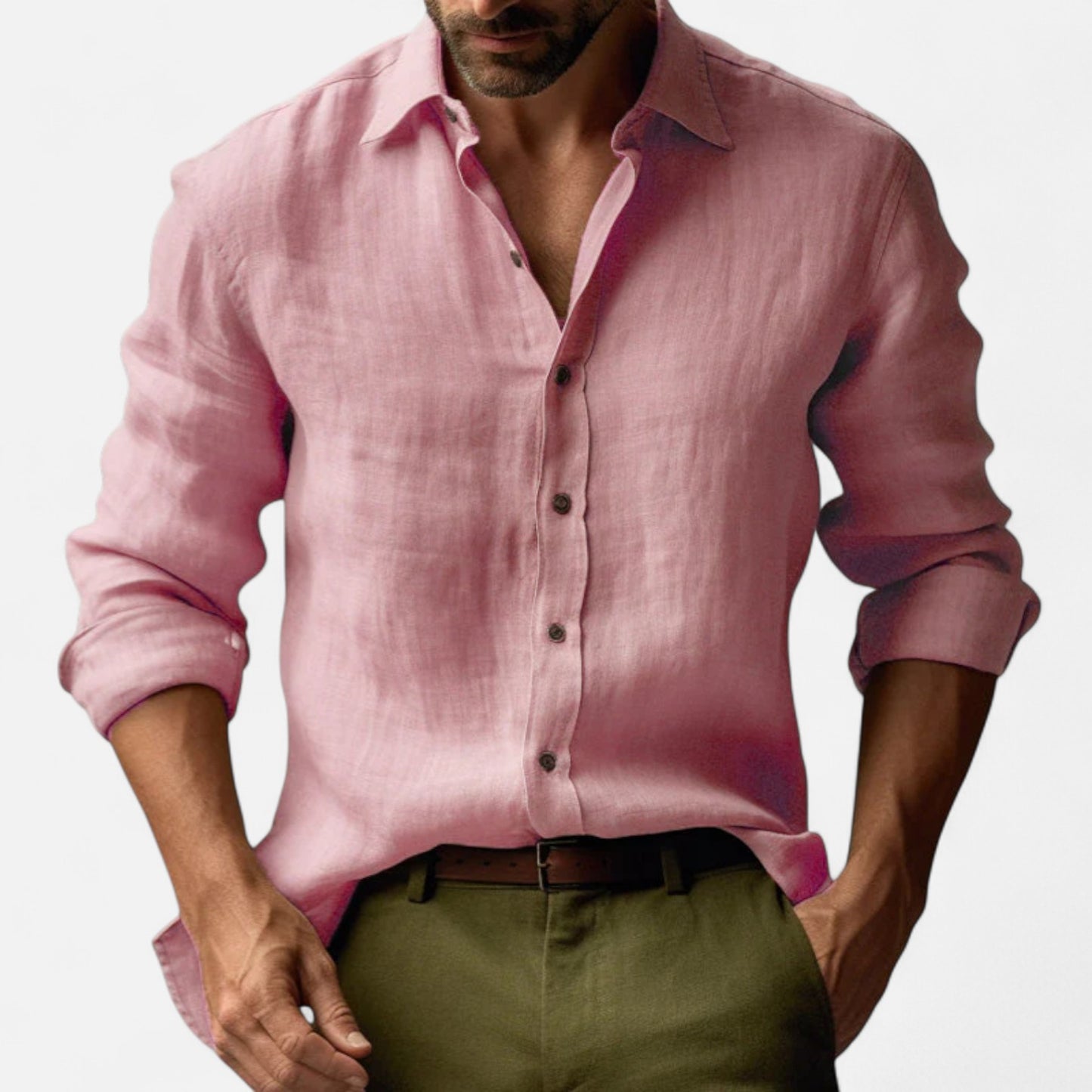 Old Monarchy | Men’s Long Sleeve Vintage Linen Shirt – Premium Heritage-Inspired Style for Refined Casual Wear