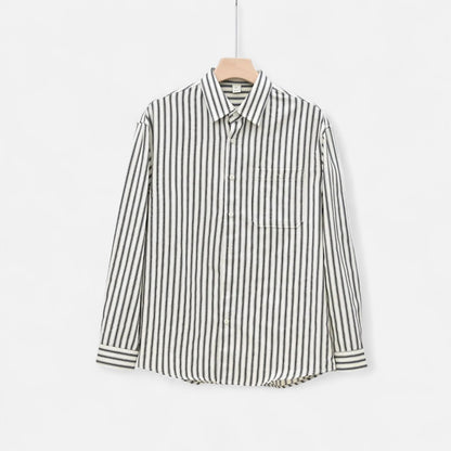 Old Monarchy | Men’s Striped Dress Shirt – Classic Fit, Long Sleeve Refinement for Timeless Formal Elegance
