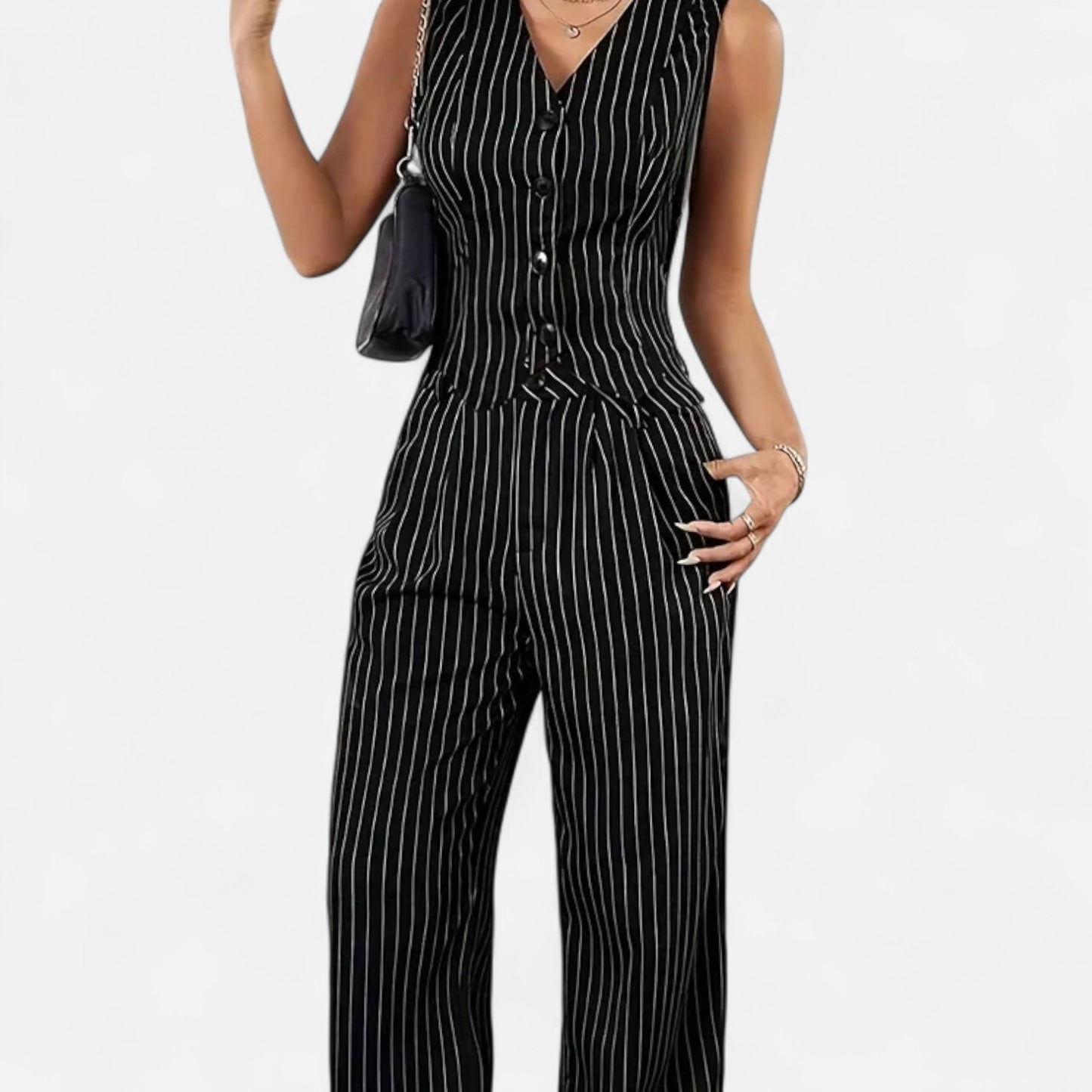 Old Monarchy | Women’s Striped Two-Piece Set – Effortless Co-Ordination, Breezy Elegance for Everyday Wear