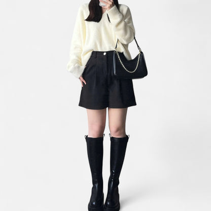 Old Monarchy | Women’s Black A-Line Skort – Casual Summer Elegance