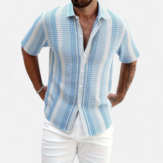 Old Monarchy | Men’s Striped Button-Up Shirt – Lightweight Versatility for Beach, Office & Refined Getaways