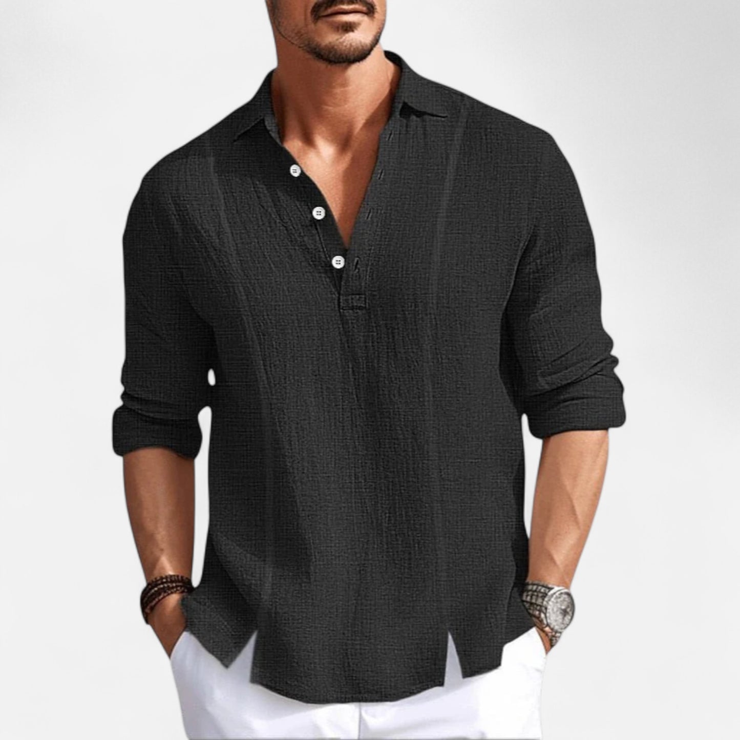 Old Monarchy | Men’s Linen Polo Shirt – Lightweight Sophistication, Refined Everyday Elegance