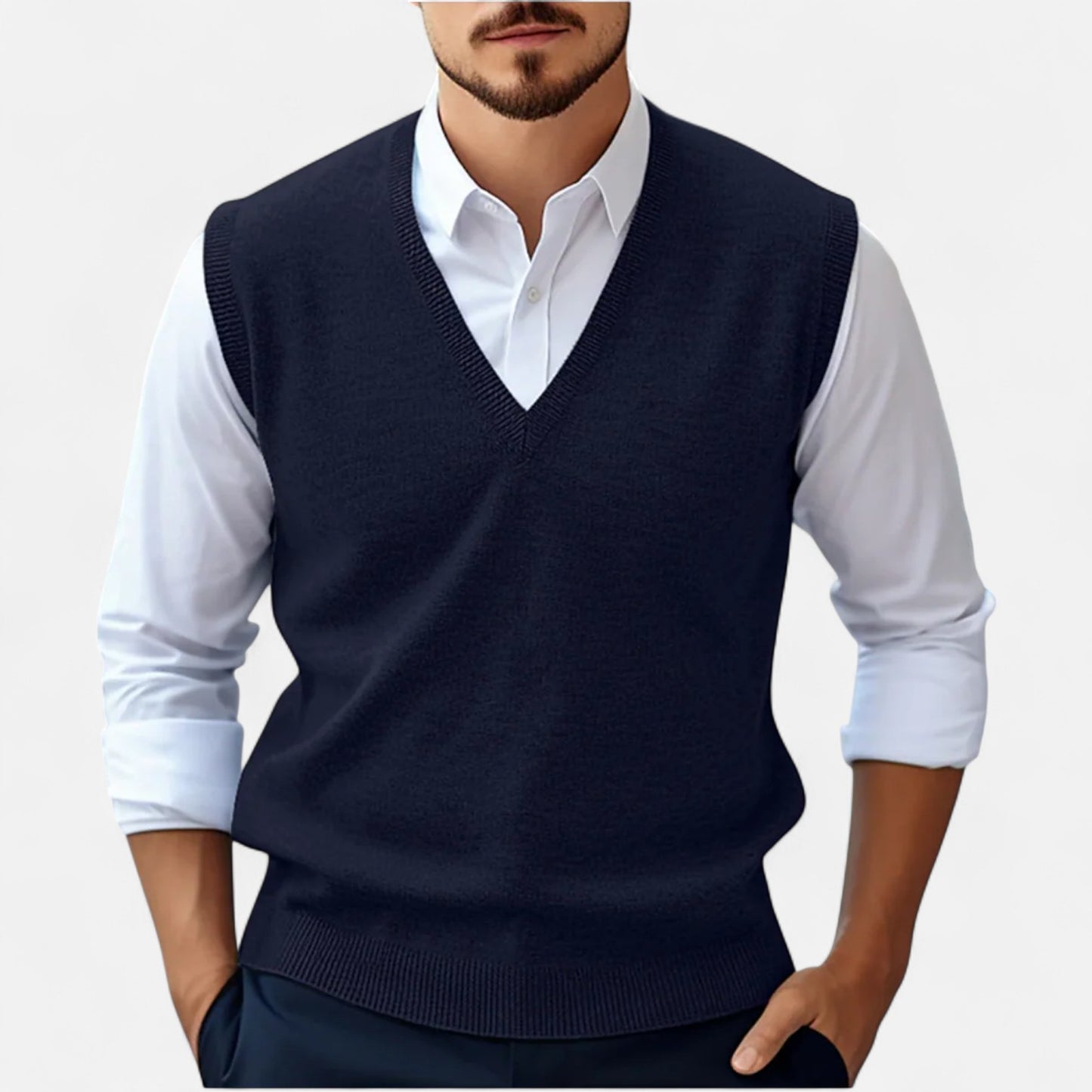 Old Monarchy | Men's Sleeveless V-Neck Pullover – Relaxed Elegance, Lightweight Comfort