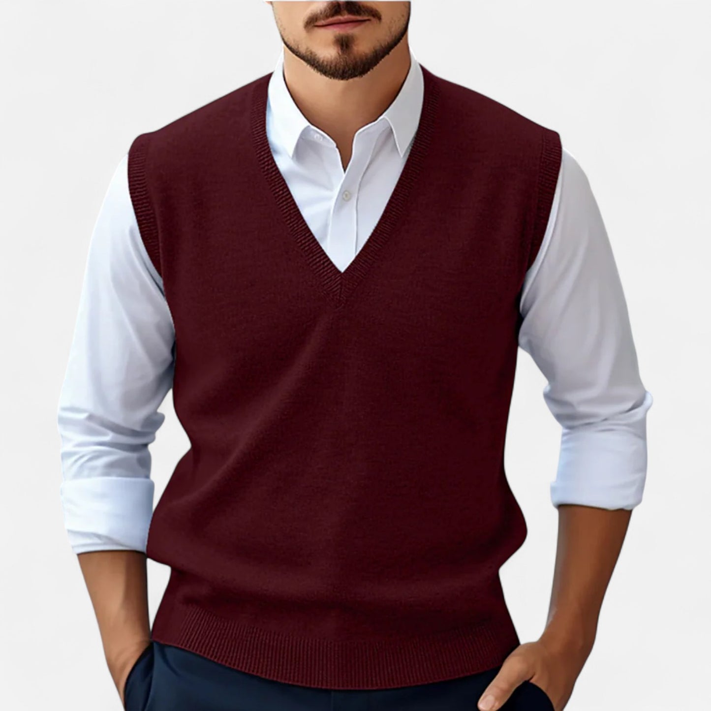 Old Monarchy | Men's Sleeveless V-Neck Pullover – Relaxed Elegance, Lightweight Comfort