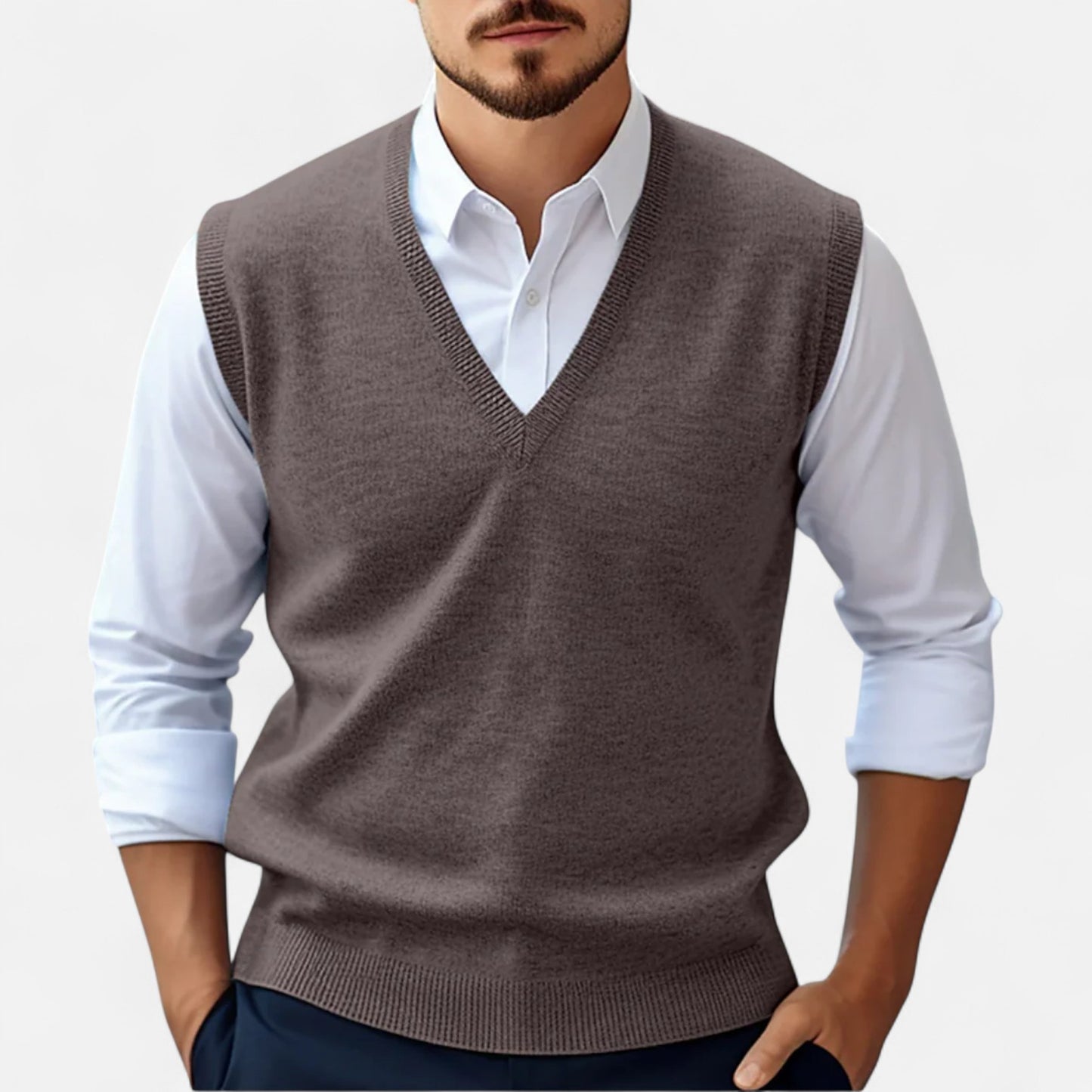 Old Monarchy | Men's Sleeveless V-Neck Pullover – Relaxed Elegance, Lightweight Comfort
